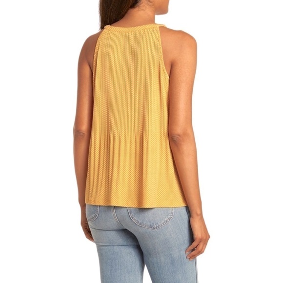 NWT | ADRIANNA PAPELL Tie Neck Dot Print Top - Picture 2 of 4